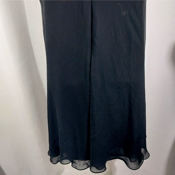 DRESSBARN! BLACK CHIFFON SHEER SHOULDER, SCRUNCHY BUSTLINE LAYERED DRESS! SZ 22W - Picture 7 of 11